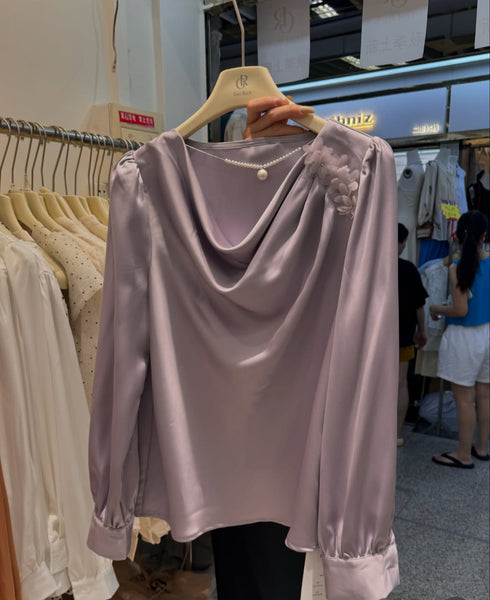 Cowl Neckline Long Sleeves